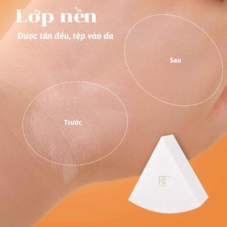 Bông Mút Đánh Nền Trang Điểm Tam Giác RT Real Techniques Triangle Pie Sponge M1182